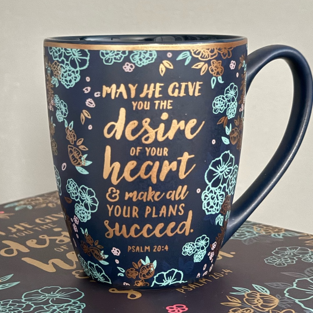 Floral Inspirational Notebook & Mug Set - Navy - Picture 2 of 8